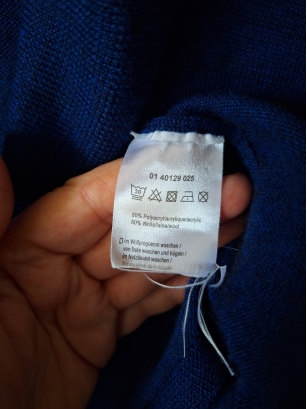 Chabrowy kardigan z wełną XL 