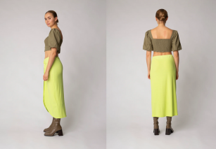 Nowy crop top bufki marszczenia S