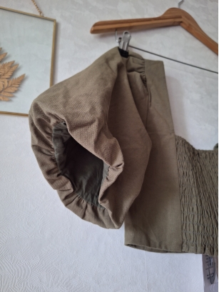 Nowy crop top bufki marszczenia S