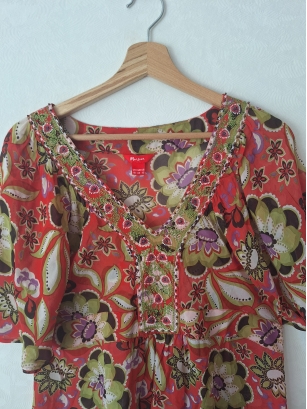 Jedwabna bluzka tunika Monsoon XL - XXL
