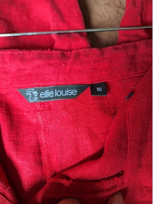 Lniane czerwone spodnie 7/8 XXL