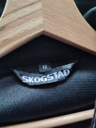 Płaszczyk Skogstad 34 XS/36 S brązowy prążki kaptur stójka 